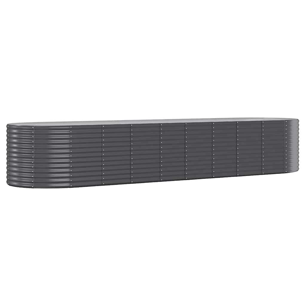 vidaXL Garden Raised Bed | Anthracite | Powder-coated steel | 396x100x68 cm