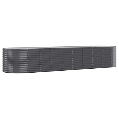 vidaXL Garden Raised Bed | Anthracite | Powder-coated steel | 396x100x68 cm