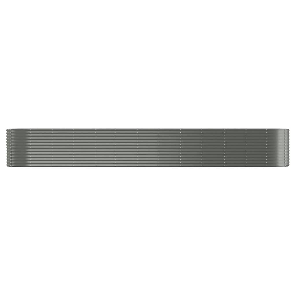 vidaXL Garden Raised Bed | Grey | Powder-coated steel | Large | Durable