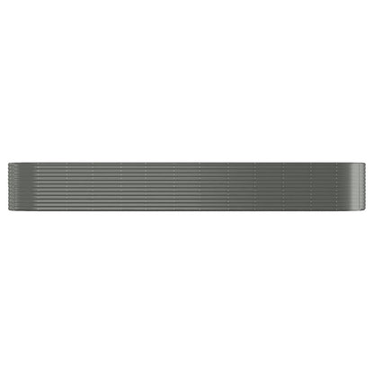 vidaXL Garden Raised Bed | Grey | Powder-coated steel | Large | Durable