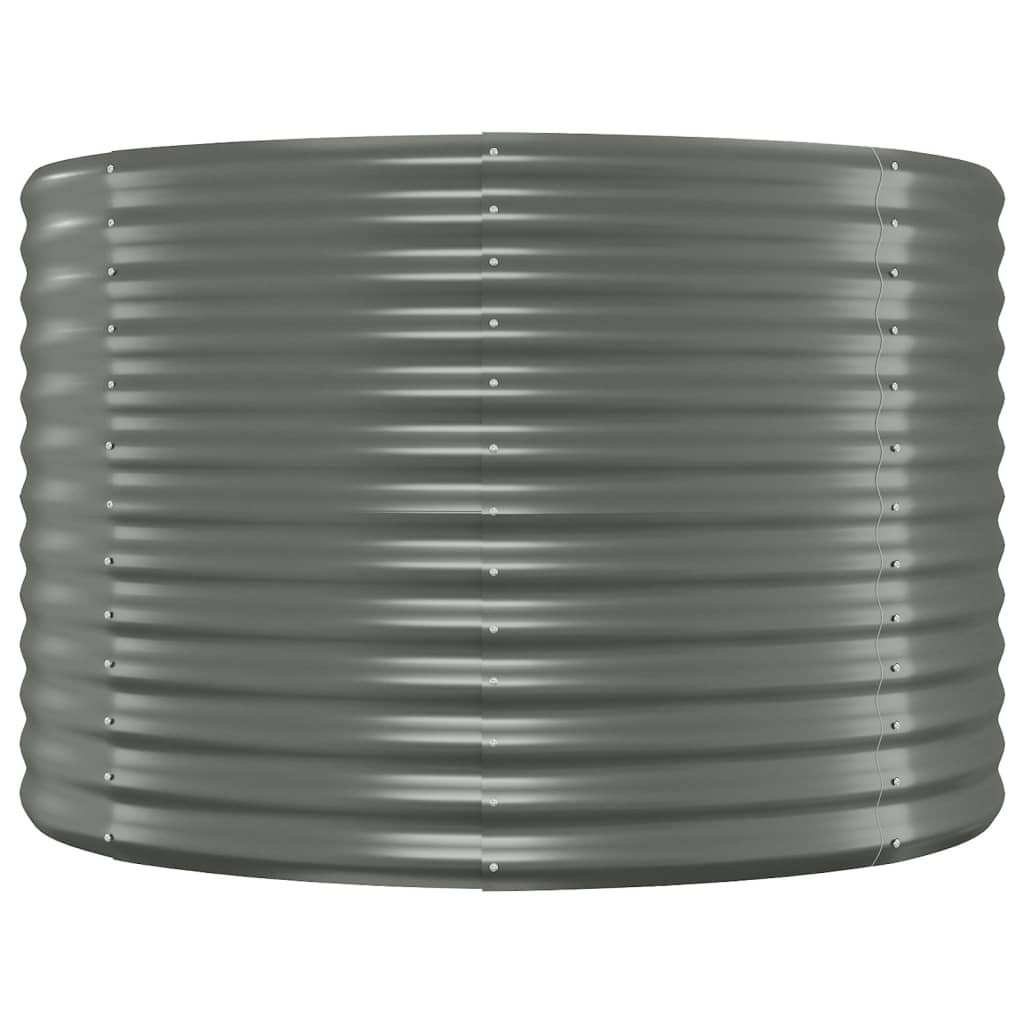 vidaXL Garden Raised Bed | Grey | Powder-coated steel | Large | Durable