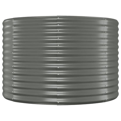 vidaXL Garden Raised Bed | Grey | Powder-coated steel | Large | Durable