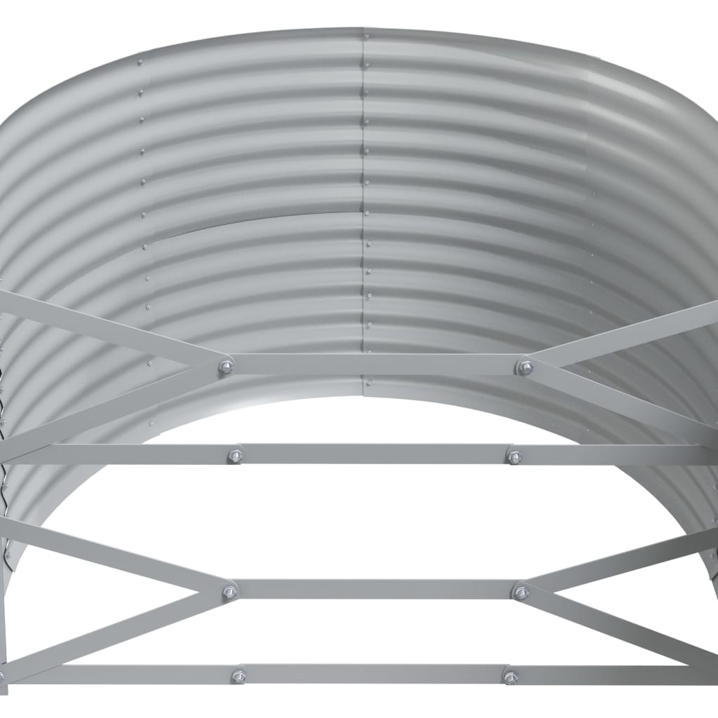 vidaXL Garden Raised Bed | Grey | Powder-coated steel | Large | Durable