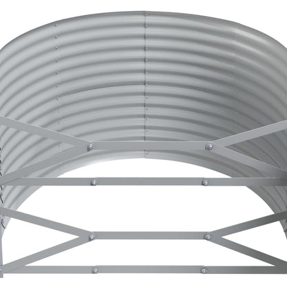 vidaXL Garden Raised Bed | Grey | Powder-coated steel | Large | Durable