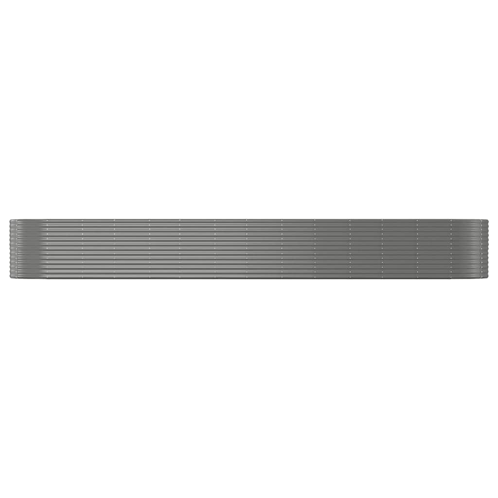 vidaXL Garden Raised Bed Grey 554x100x68 cm Powder-coated Steel