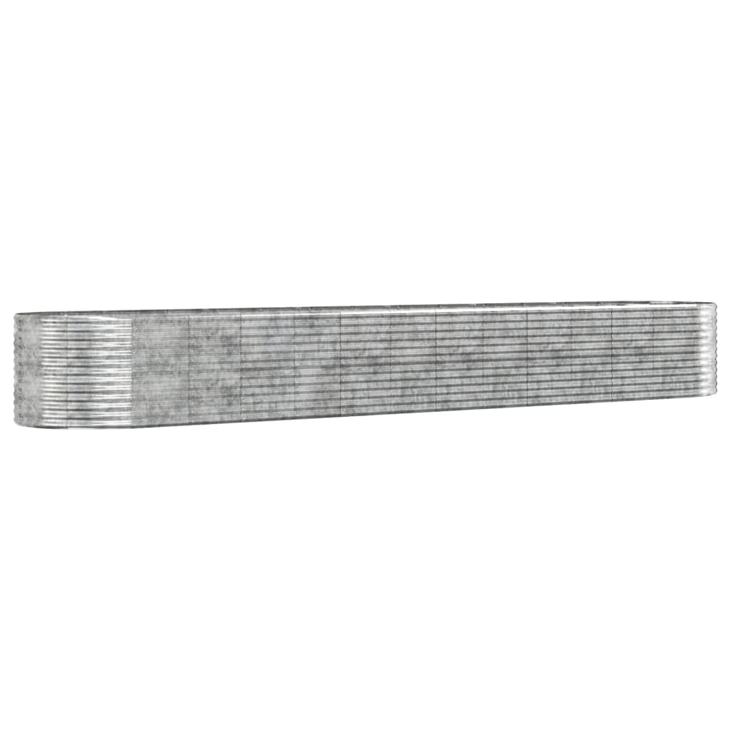 vidaXL Garden Raised Bed Silver 554x100x68 cm Powder-coated Steel