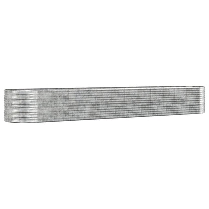 vidaXL Garden Raised Bed Silver 554x100x68 cm Powder-coated Steel