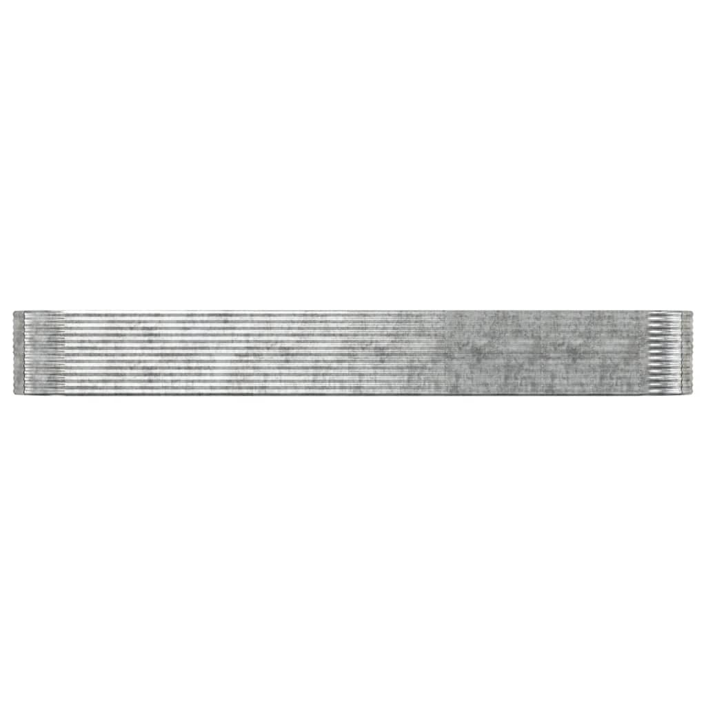 vidaXL Garden Raised Bed Silver 554x100x68 cm Powder-coated Steel