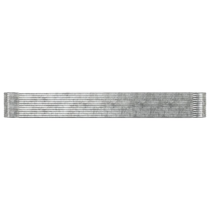 vidaXL Garden Raised Bed Silver 554x100x68 cm Powder-coated Steel