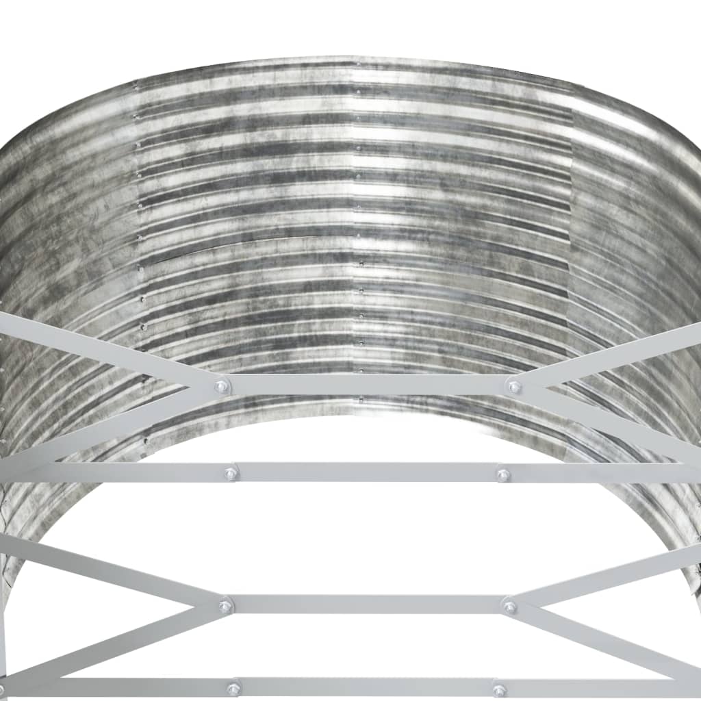 vidaXL Garden Raised Bed Silver 554x100x68 cm Powder-coated Steel