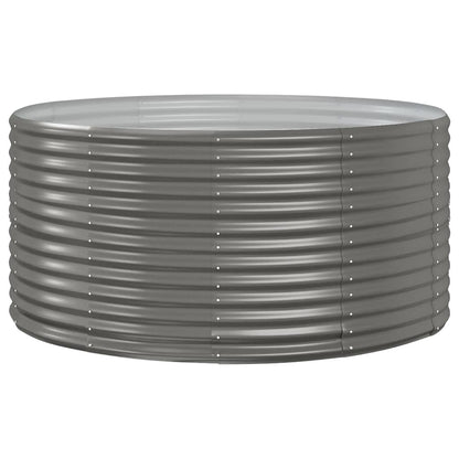 vidaXL Garden Raised Bed Grey 140x140x68 cm Galvanised Steel
