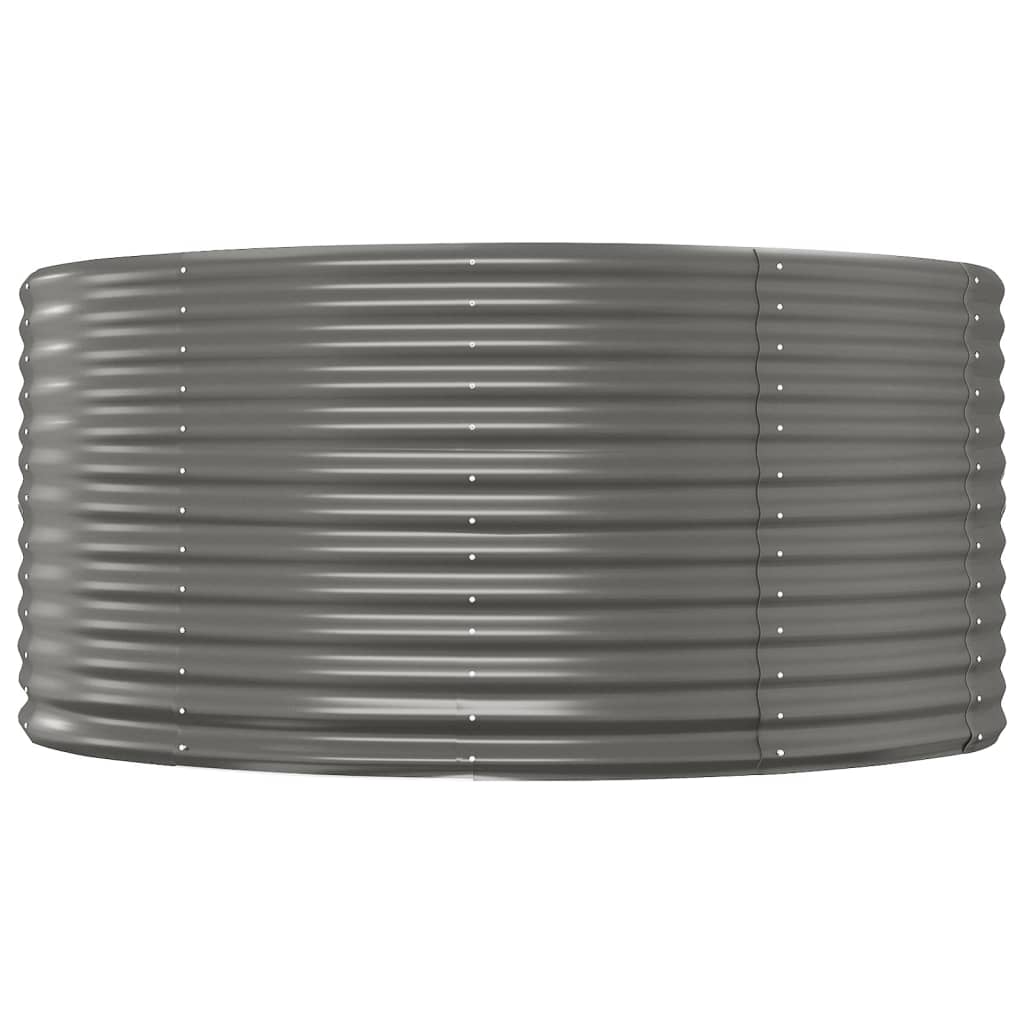 vidaXL Garden Raised Bed Grey 140x140x68 cm Galvanised Steel