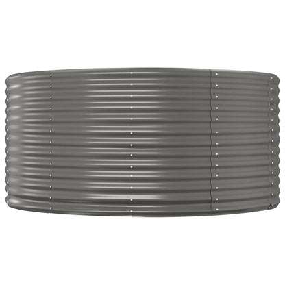 vidaXL Garden Raised Bed Grey 140x140x68 cm Galvanised Steel