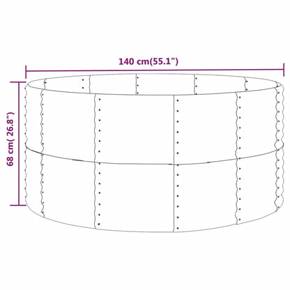 vidaXL Garden Raised Bed Grey 140x140x68 cm Galvanised Steel