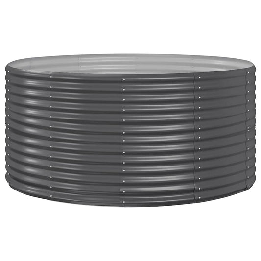 vidaXL Garden Raised Bed Anthracite 140x140x68 cm Galvanised Steel