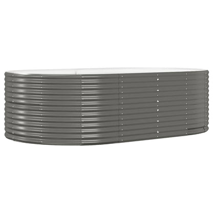vidaXL Garden Raised Bed Grey 212x140x68 cm Galvanised Steel