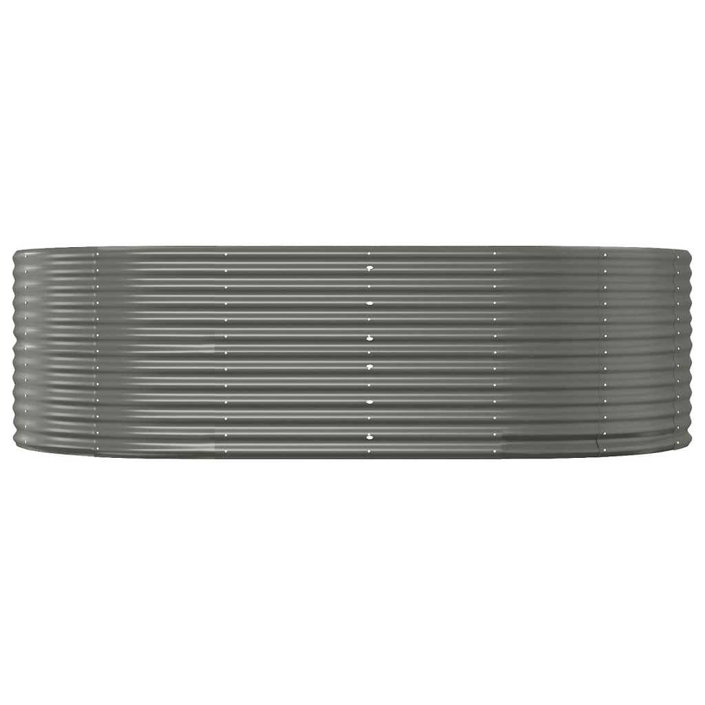 vidaXL Garden Raised Bed Grey 212x140x68 cm Galvanised Steel