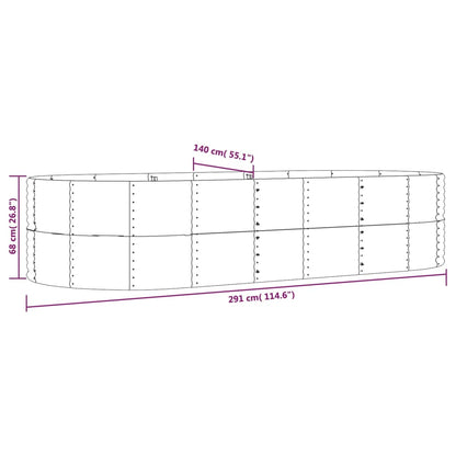 vidaXL Garden Raised Bed Grey 291x140x68 cm Galvanised Steel