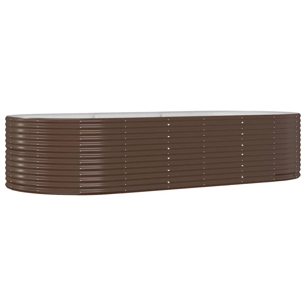 vidaXL Garden Raised Bed Brown 291x140x68 cm Galvanised Steel