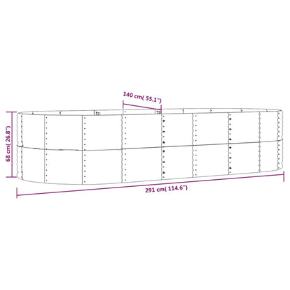 vidaXL Garden Raised Bed Brown 291x140x68 cm Galvanised Steel