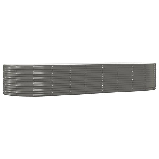 vidaXL Garden Raised Bed Grey 367x140x68 cm Galvanised Steel