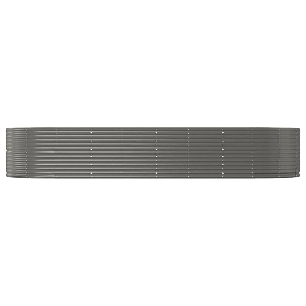 vidaXL Garden Raised Bed Grey 367x140x68 cm Galvanised Steel