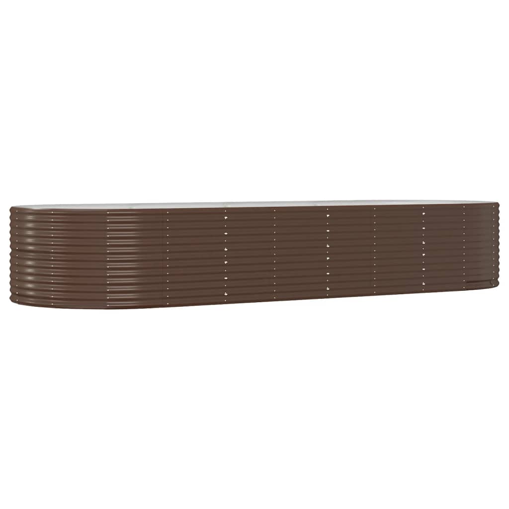 vidaXL Garden Raised Bed Brown 367x140x68 cm Galvanised Steel