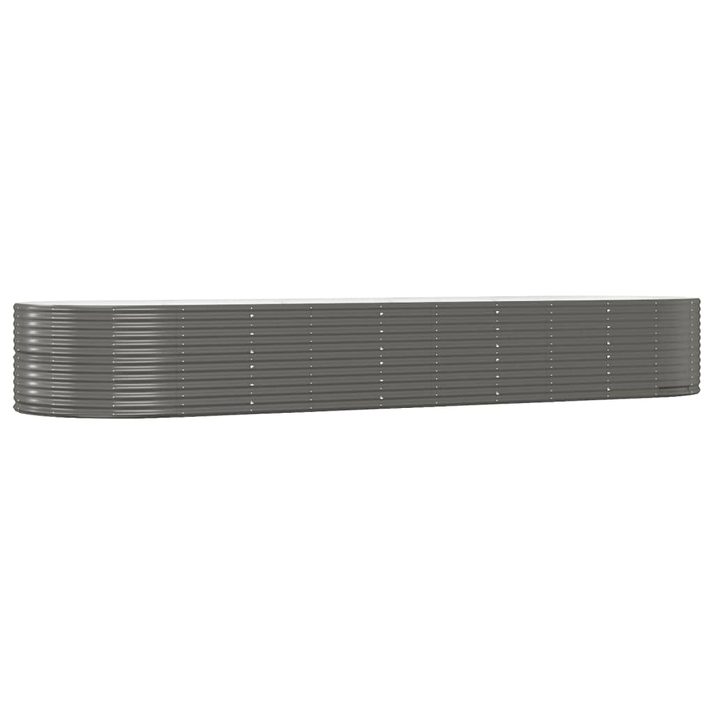 vidaXL Garden Raised Bed Grey 447x140x68 cm Galvanised Steel