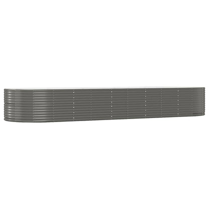 vidaXL Garden Raised Bed Grey 447x140x68 cm Galvanised Steel