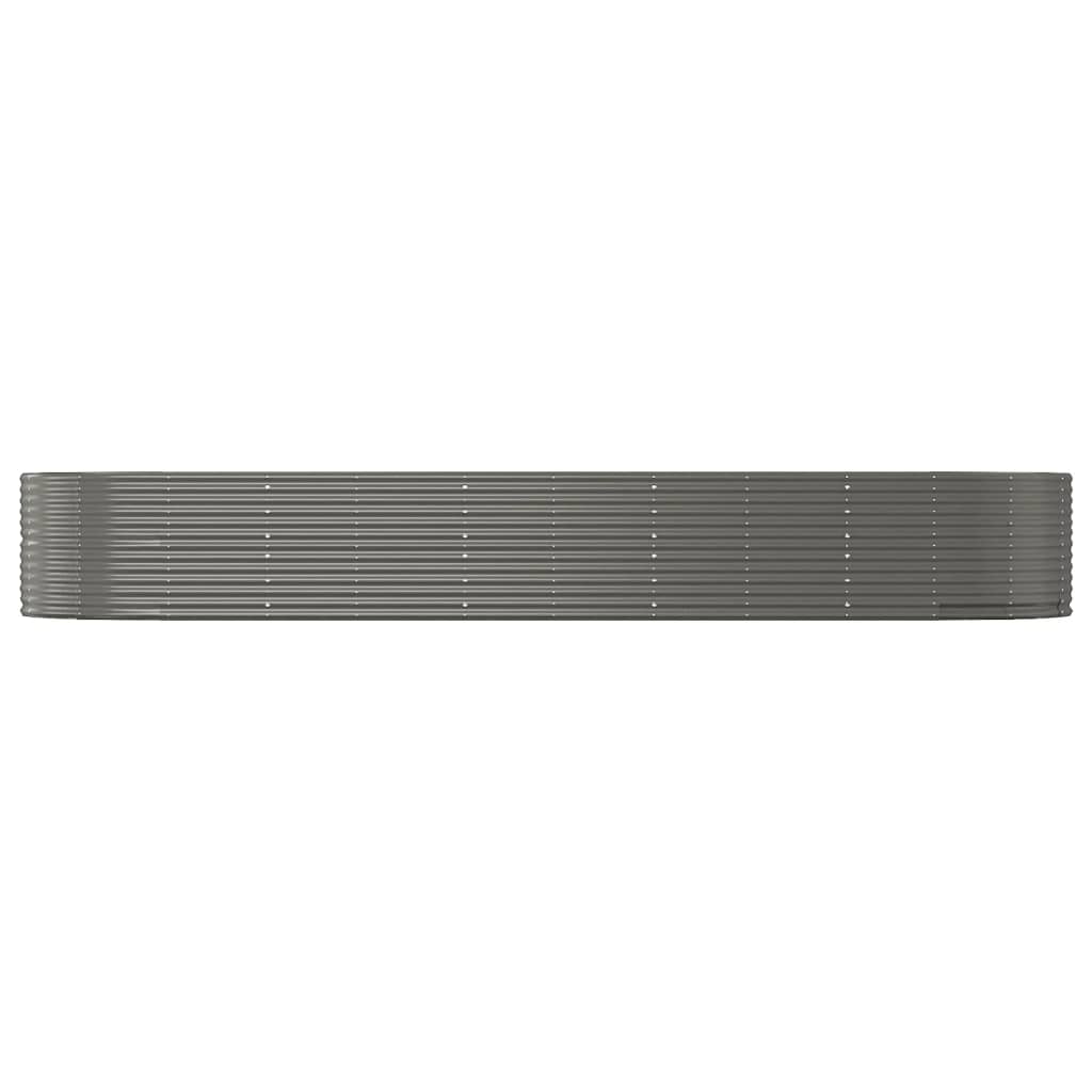 vidaXL Garden Raised Bed Grey 447x140x68 cm Galvanised Steel