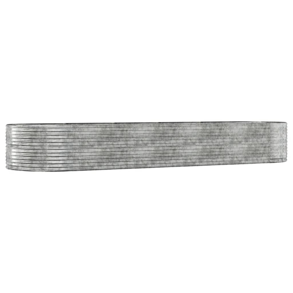 vidaXL Garden Raised Bed Silver 447x140x68 cm Galvanised Steel