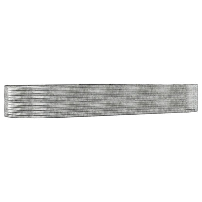 vidaXL Garden Raised Bed Silver 447x140x68 cm Galvanised Steel