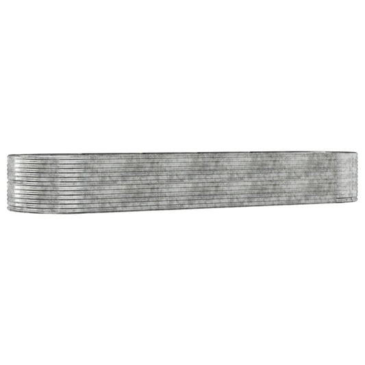 vidaXL Garden Raised Bed Silver 447x140x68 cm Galvanised Steel