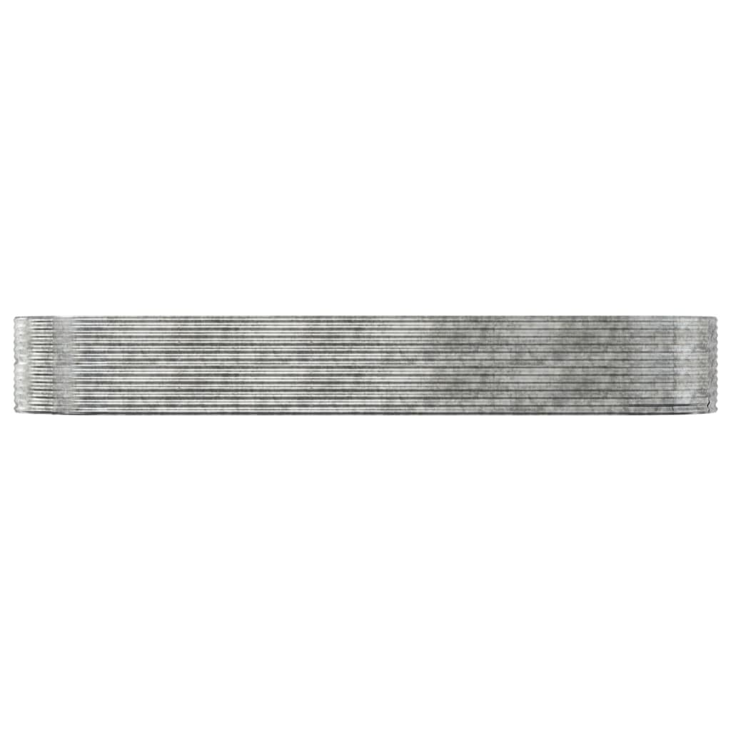vidaXL Garden Raised Bed Silver 447x140x68 cm Galvanised Steel