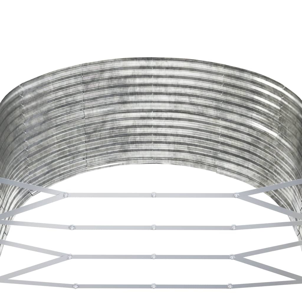 vidaXL Garden Raised Bed Silver 447x140x68 cm Galvanised Steel