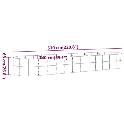 vidaXL Garden Raised Bed | Silver | Powder-coated steel | Large | Tough