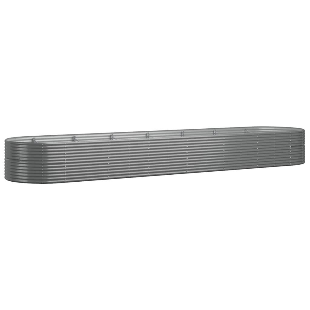 vidaXL Garden Raised Bed | Grey | Powder-coated steel | Large