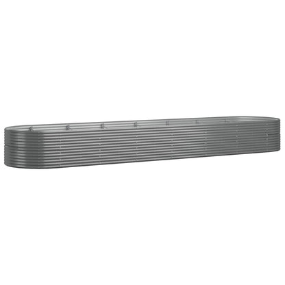 vidaXL Garden Raised Bed | Grey | Powder-coated steel | Large