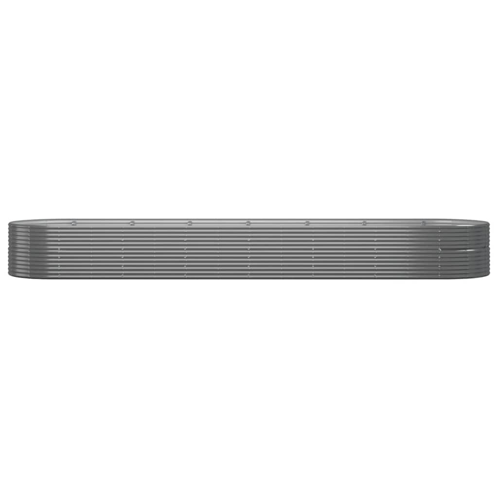 vidaXL Garden Raised Bed | Grey | Powder-coated steel | Large