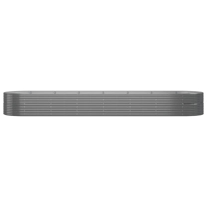 vidaXL Garden Raised Bed | Grey | Powder-coated steel | Large