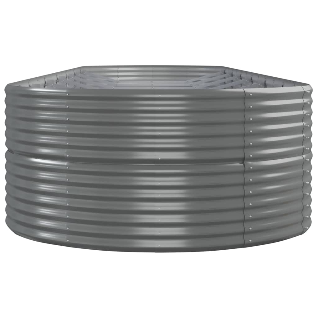 vidaXL Garden Raised Bed | Grey | Powder-coated steel | Large