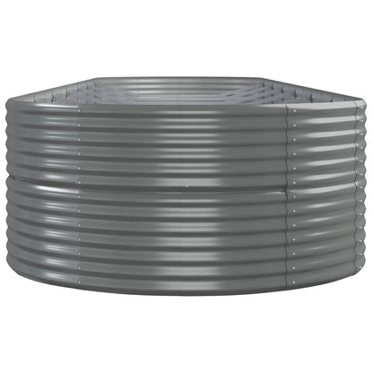 vidaXL Garden Raised Bed | Grey | Powder-coated steel | Large