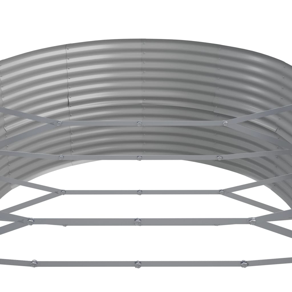vidaXL Garden Raised Bed | Grey | Powder-coated steel | Large