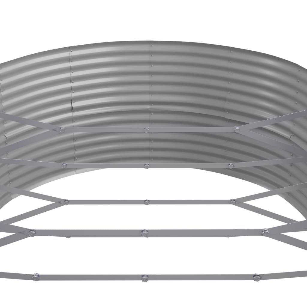 vidaXL Garden Raised Bed Powder-coated Steel 584x140x68 cm Silver
