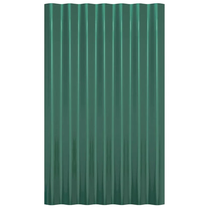 vidaXL Roof Panels 12 pcs Galvanised Steel Green 60x36 cm