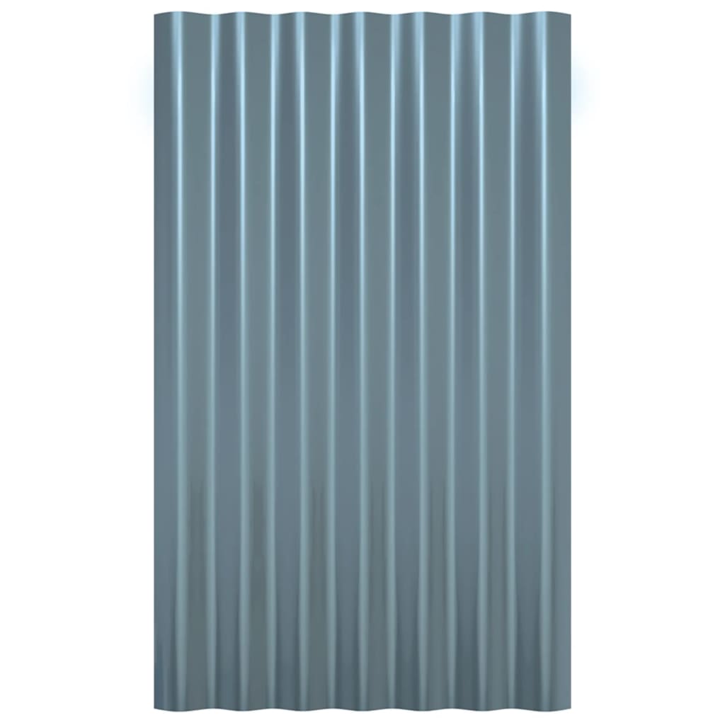 vidaXL Roof Panels 12 pcs Galvanised Steel Grey 60x36 cm