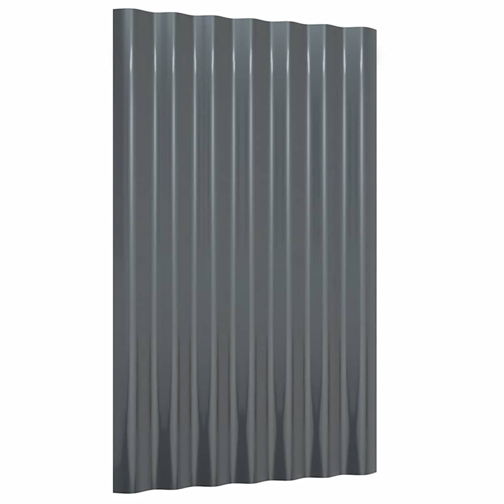 vidaXL Roof Panels 12 pcs Galvanised Steel Anthracite 60x36 cm