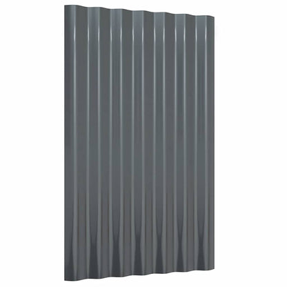 vidaXL Roof Panels 12 pcs Galvanised Steel Anthracite 60x36 cm
