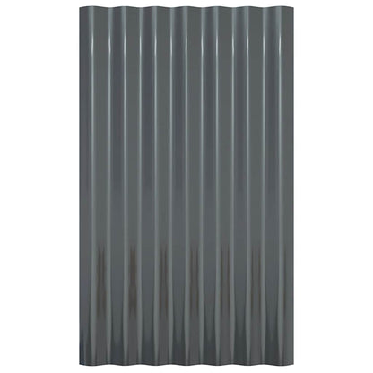 vidaXL Roof Panels 12 pcs Galvanised Steel Anthracite 60x36 cm