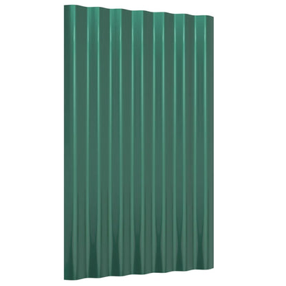 vidaXL Roof Panels 36 pcs Galvanised Steel Green 60x36 cm